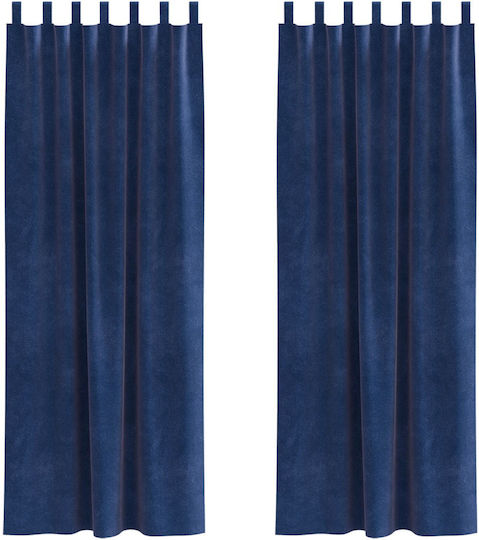 vidaXL Set Vorhänge mit Bleistiftfalten Navy Blau 140x225cm