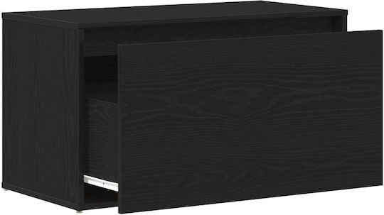 Eingangsmöbel mit Schuhschrank & Bank Black Oak 80x40x45cm