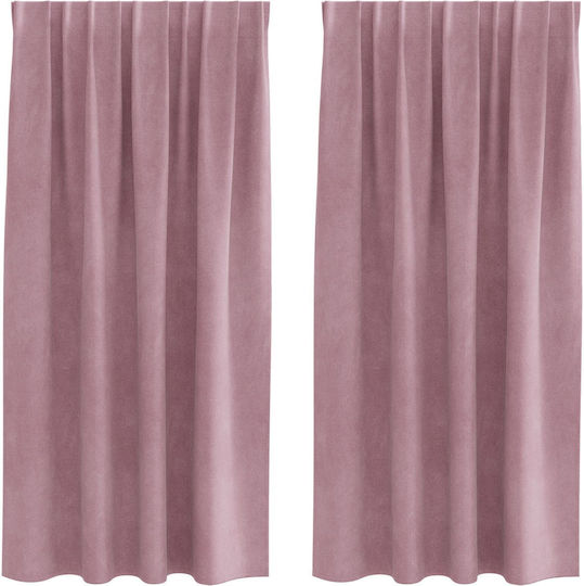 vidaXL vidaXL Vorhänge Fenster mit Bleistiftfalten Rosa 140x175cm