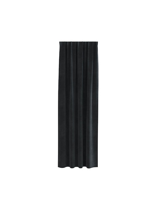 vidaXL Set Vorhänge mit Bleistiftfalten Schwarz 140x225cm