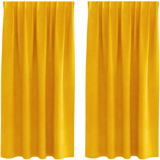 vidaXL Set Vorhänge Verdunkelung mit Bleistiftfalten Gelbe 140x175cm