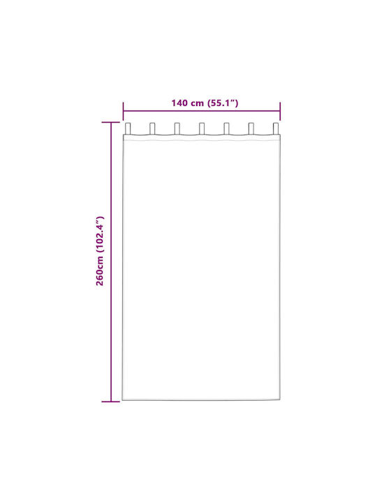 vidaXL Pink Window Curtains Set with Tab Top 140x260cm