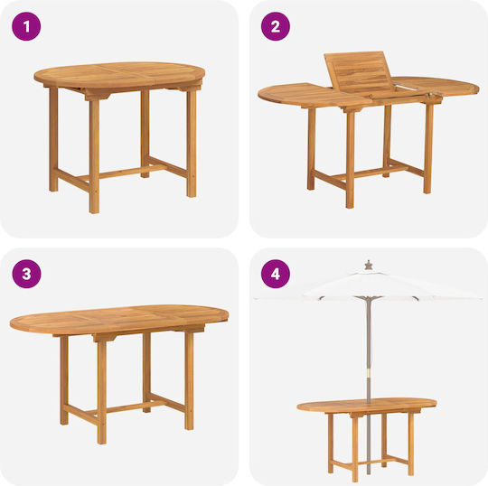 Outdoor Dining Set 7 Pieces Brown