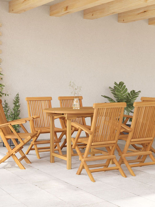 Set Sala De Mese Pentru Exterior 7 Piese Maro
