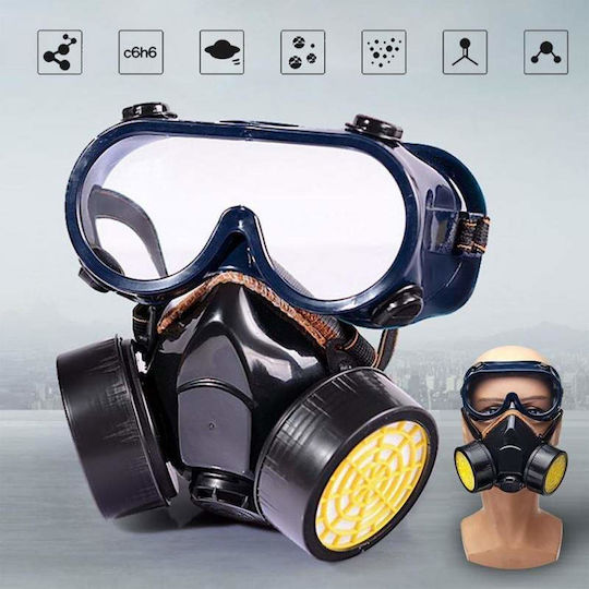 Mască Jumătate De Față Cu Carbon Activat Și Filtre Înlocuibile Neagră
