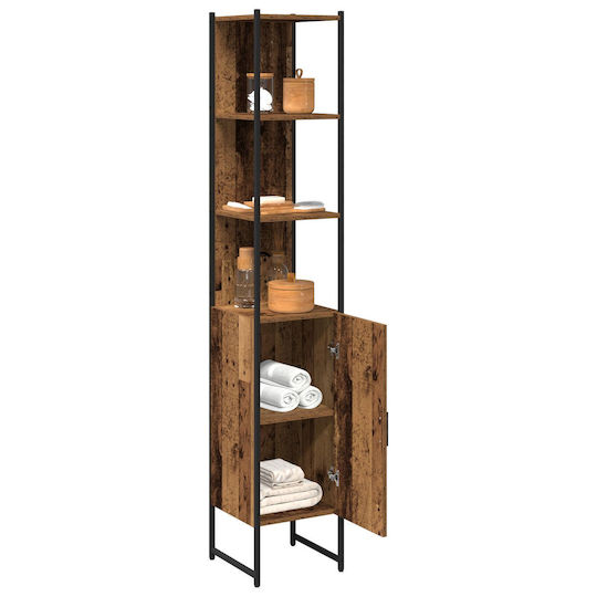 vidaXL Dulap Coloană pentru Baie Pardoseală M33xB33xY185.5cm Lemn Natural