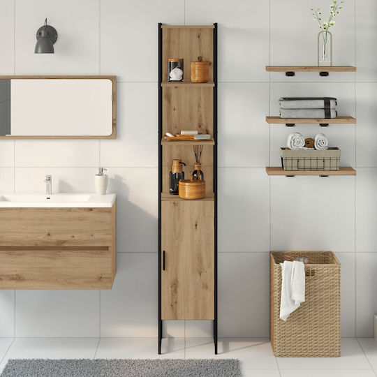 vidaXL Coloană pentru baie pentru pardoseală M33xB33xY185.5cm Stejar
