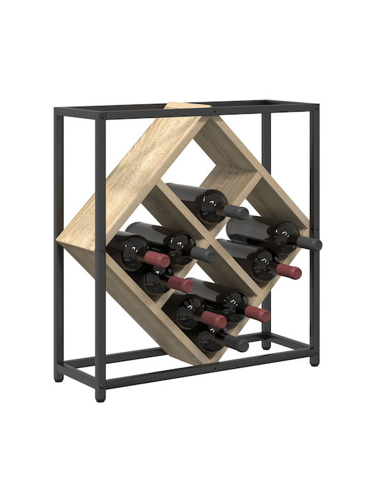 vidaXL Freistehend Weinkeller Metallisch Schwarz 51x18x52.5εκ.