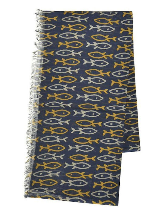 Ble Resort Collection Γυναικείο Φουλάρι Navy Μπλε