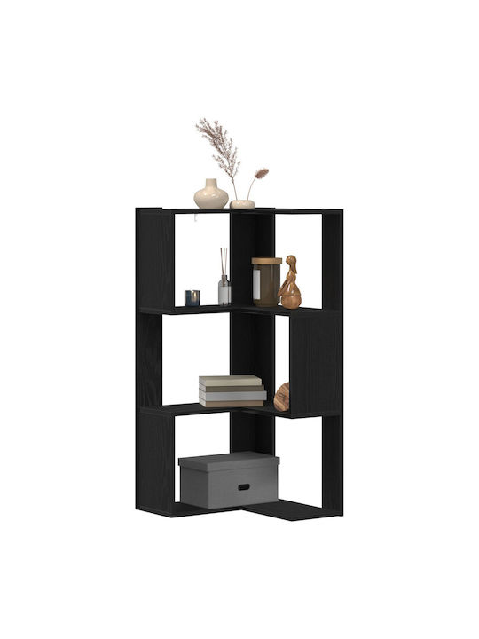 Corner Black Oak Bookcase 50x50x102 cm
