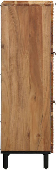 Dulap Vitrină pentru Sufragerie din Lemn Masiv de Salcâm 40x33x110 cm