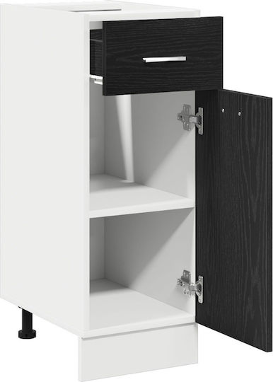 Επιδαπέδιο Ντουλάπι Μαύρος Δρύινος 30x46x81.5εκ.