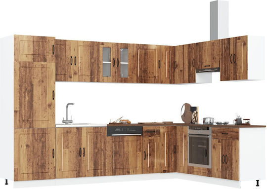 Kalmar Комплект Кухненски Шкафове Висящи и Подови Old Wood 80x46x81.5бр