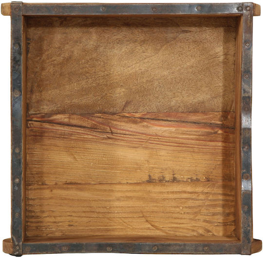 vidaXL Wooden Square Decorative Tray 31x29x10cm 4pcs