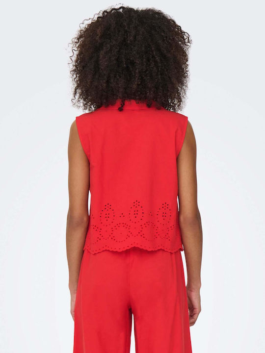 Sleeveless Women's Shirt High Risk Red