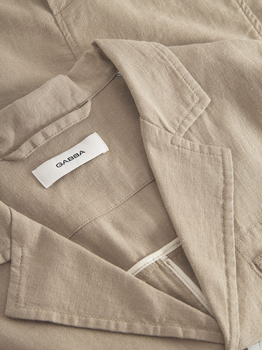 Дълъг Ръкав Лен Overshirt Пясъчен