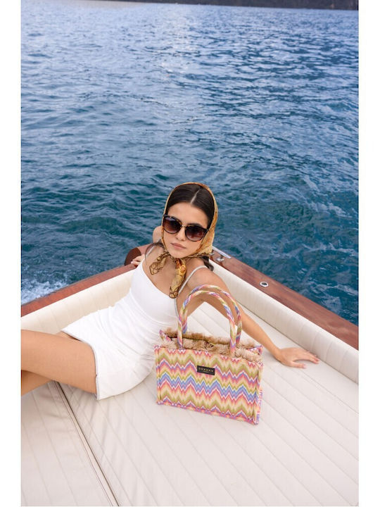 Sorena Handmade Cecilia Fabric Multicolour Beach Bag