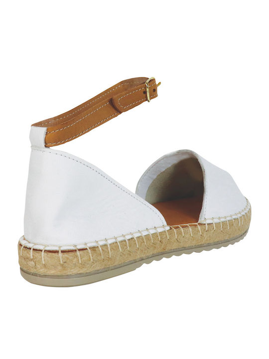Women's Leather Espadrilles White