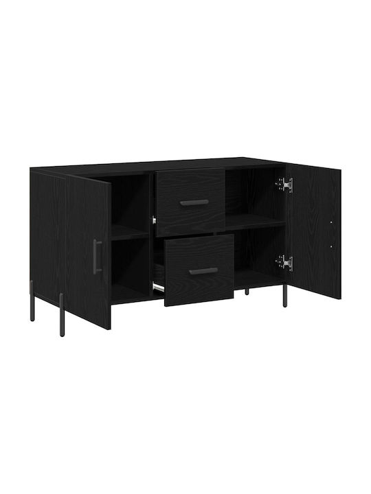Bufet din Lemn Masiv Negru 100x36x60cm