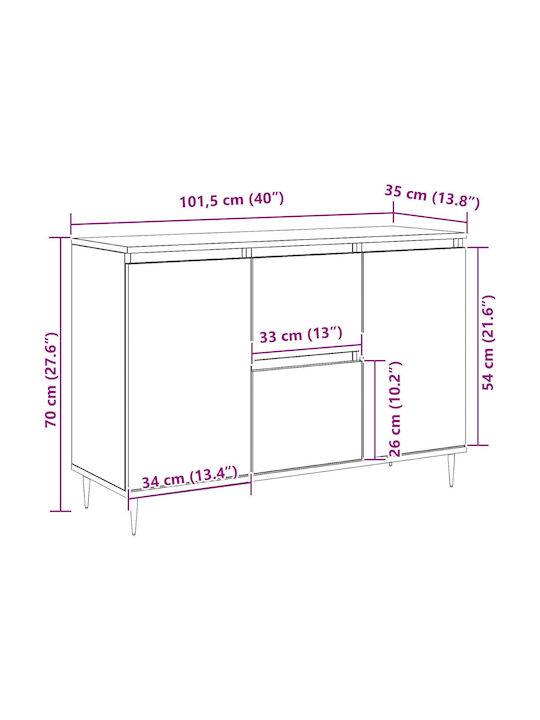 Bufet cu Sertare Brown 101.5x35x70cm