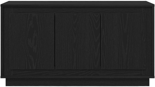 Sideboard made of Wood Black Velvet-Black Metal 102x35x55cm