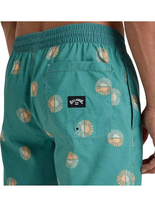 Layback Men's Swimwear Shorts Dusty Teal with Patterns