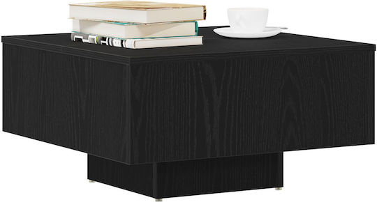Square Central Coffee Table Made of Solid Wood Coffee Black Oak W60xL60xH31.5cm