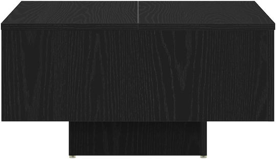 Square Central Coffee Table Made of Solid Wood Coffee Black Oak W60xL60xH31.5cm