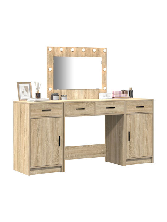 Bodenstehende Schminktisch Schlafzimmer Holz Somana mit Spiegel 78.5x41x135cm