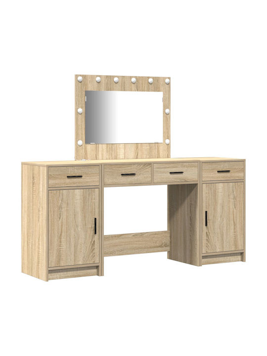 Bodenstehende Schminktisch Schlafzimmer Holz Somana mit Spiegel 78.5x41x135cm