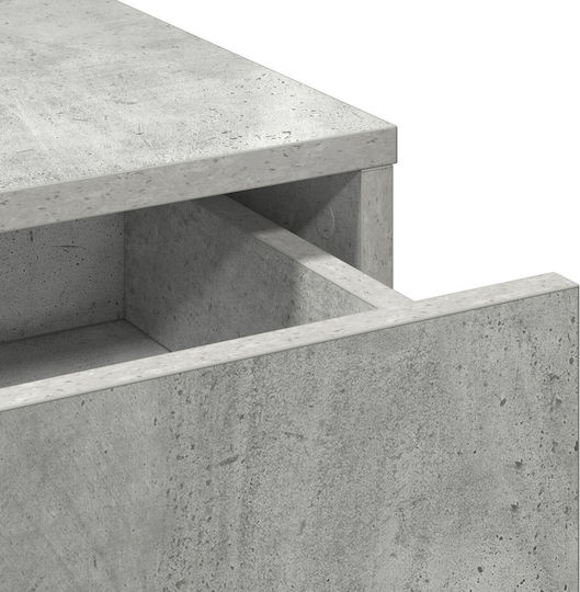 Bodenstehende Schminktisch Schlafzimmer Holz Grau Beton mit Spiegel 100x41x140cm