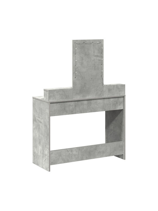 Bodenstehende Schminktisch Schlafzimmer Holz Grau Beton mit Spiegel 100x41x140cm