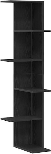 Corner Wall Shelf Black Oak 36.5x36.5x140cm