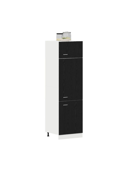 Ντουλάπι Ψυγείου Μαύρη Δρυς 60x57x207εκ.