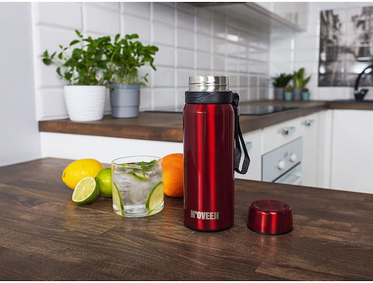 Thermos Sticlă Termos Oțel Inoxidabil 700ml Roșie