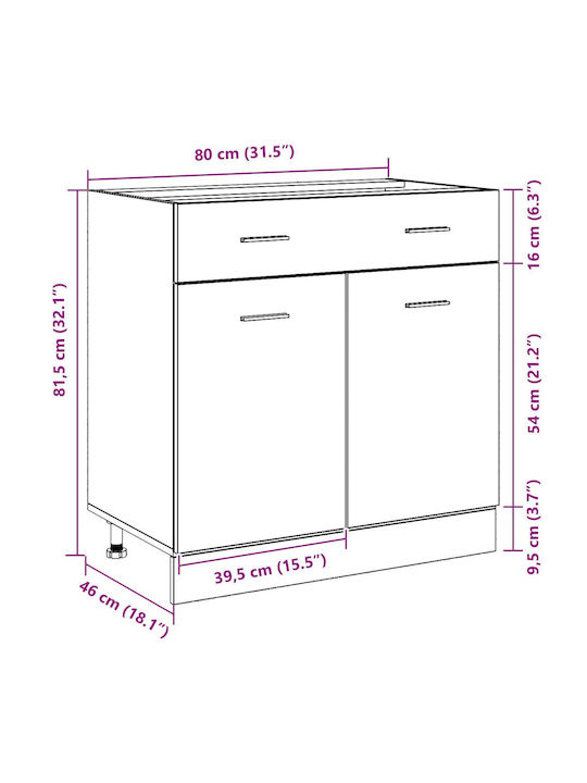 Black Oak 80x46x81.5buc
