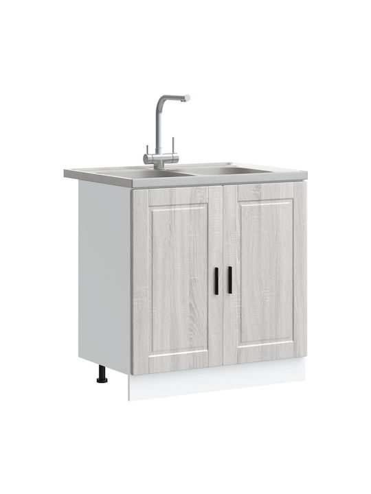 Kitchen Cabinet Set Wall & Floor Sonoma Grey 80x46x84.5cm
