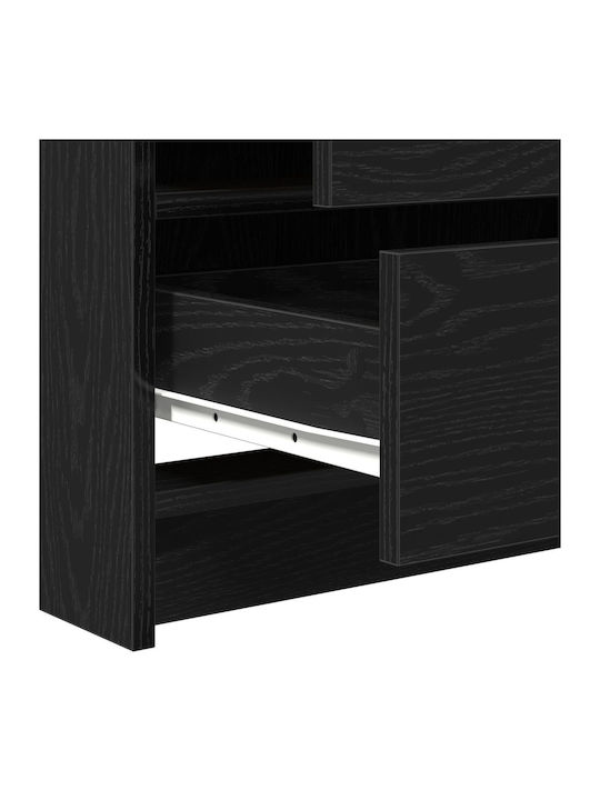 Bodenstehende Schminktisch Schlafzimmer Holz Schwarz mit Spiegel 40x41x75cm