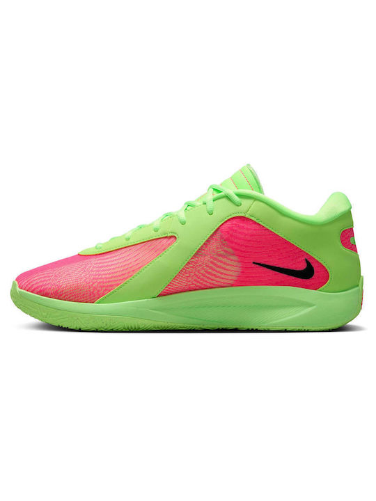 neon green and pink basketball shoes