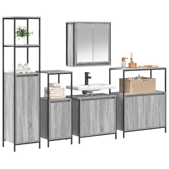 vidaXL Πάγκος με Νιπτήρα Μ60xΒ60xΥ34.5cm Γκρι Sonoma