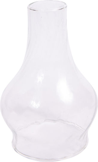 Glass Vigil Oil Lamp with Metal Base Large 1 Piece Silver
