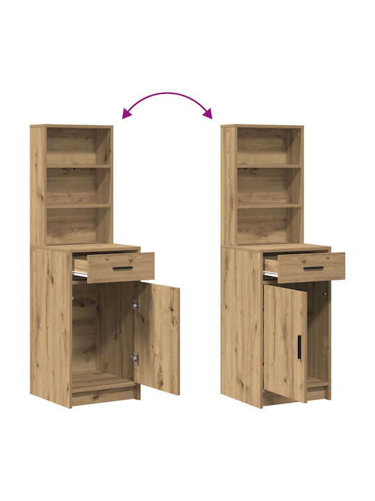 Bodenstehende Schminktisch aus Massivholz Braun mit Spiegel 50x41x135cm