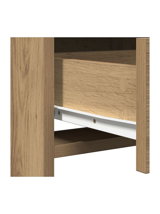 Bodenstehende Schminktisch aus Massivholz Braun mit Spiegel 50x41x135cm