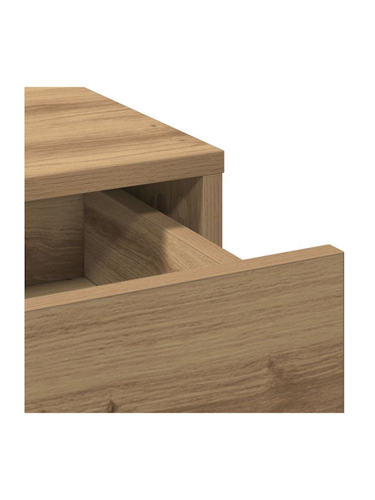 Bodenstehende Schminktisch aus Massivholz Braun mit Spiegel 50x41x135cm