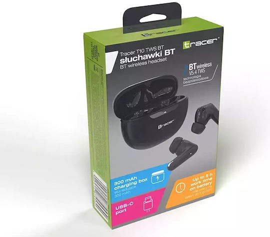 Tracer T10 In ear Bluetooth хендсфри Слушалки с Кутийка за Зареждане Черен