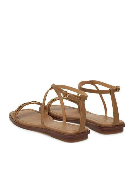 Lena Leather Flat Sandals Δερμάτινα Γυναικεία Σανδάλια Ταμπά