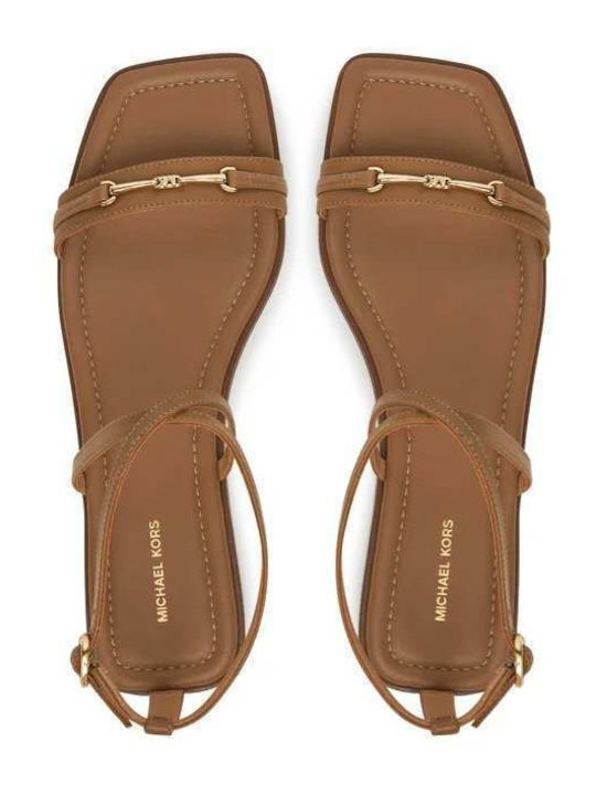 Lena Leather Flat Sandals Δερμάτινα Γυναικεία Σανδάλια Ταμπά