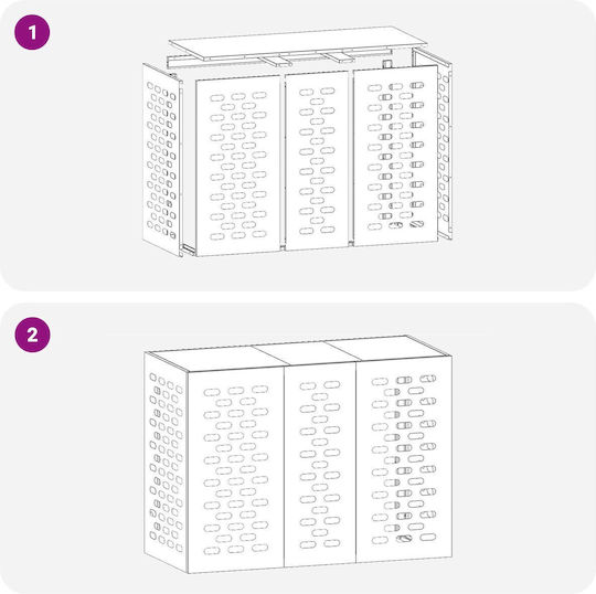Κάλυμμα Κλιματιστικού Vidaxl Μαύρο 110x50x80 Εκ Ατσάλι