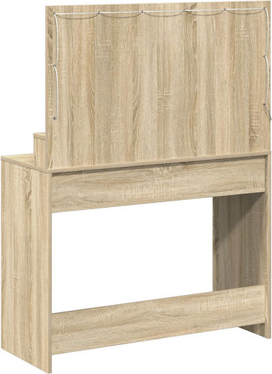 Masă De Toaletă De Podea Din Lemn De Fag Cu Oglindă 100x41x135cm