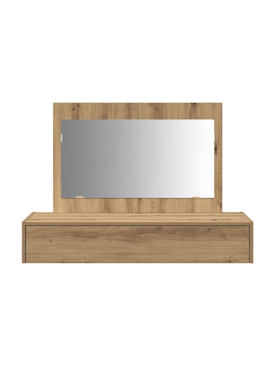 Wooden Makeup Dressing Table Oak with Mirror 100x40x70cm